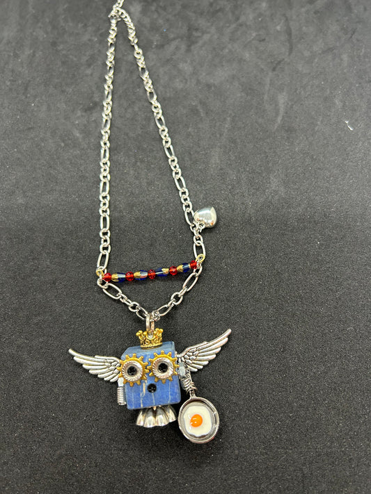 Colorful Beaded Necklace, Gift for Friends, Owl Pendant Jewelry